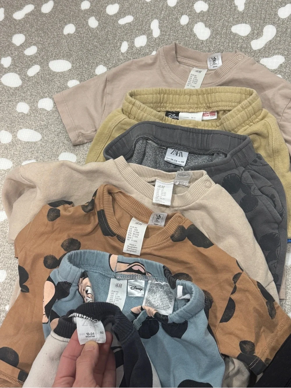 Lot of 9 Zara Kids x Disney Mickey Mouse H&M toddler baby boy set tee shorts 2pc